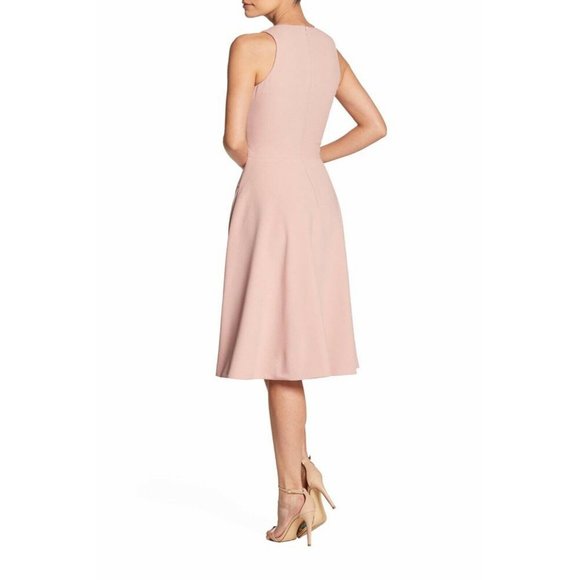 NEW Dress the Population Catalina Fit & Flare Dress Size L in Blush #1544